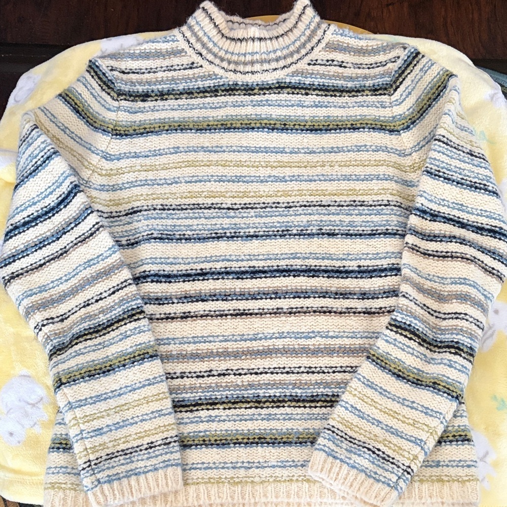 Easy Spirit Multicolor Striped Crewneck Sweater
